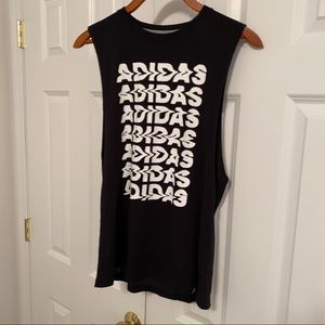 Adidas Tee Deep Armholes Spellout Graphic